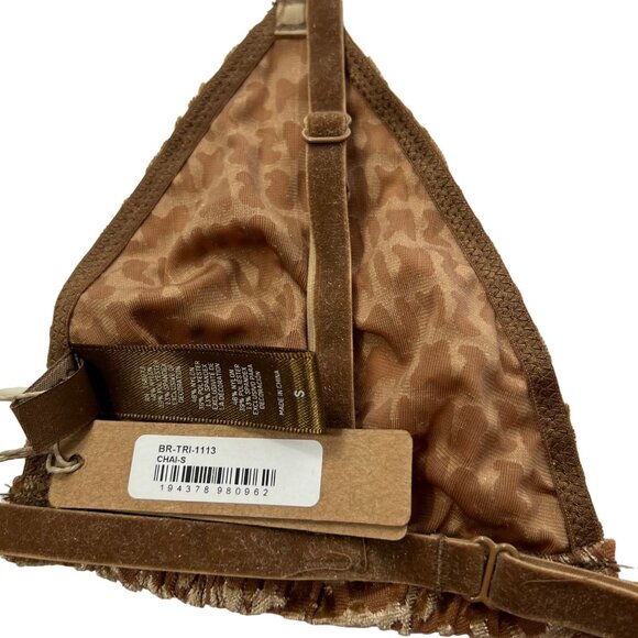 SKIMS Velvet Burnout Triangle Bralette Chai Womens Small‎ - Picture 6 of 9